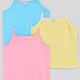 Pine Kids Anti Microbial & Biowashed Singlet Sleeves Slips Polka Dots & Stripes Print Pack of 3 (Color May Vary)-picture-43