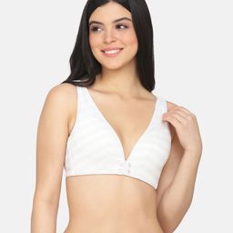 MAMMA PRESTO Striped Self Design Full Coverage Lightly Padded Maternity Bra - Grey-image-93