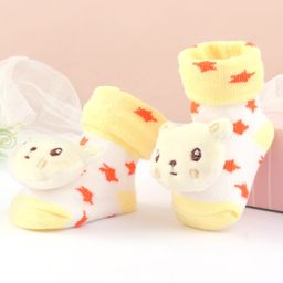 Cute Walk by Babyhug Stars Design Sock Shoes Chipmunk Applique - Yellow-image-14