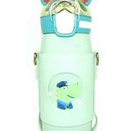 Sanjary Insulated Water Bottle with Leather Cover and Strap Green - 530 ml colour may vary-image-61