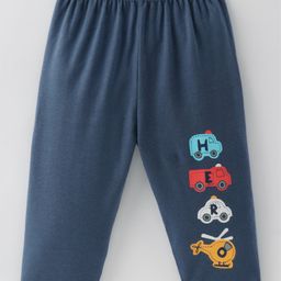Tango Interlock Knit Full Length Track Pant with Truck & Car Print - Navy Blue-24