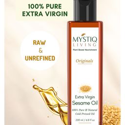 Mystiq Living Virgin Sesame Oil -200ml For Baby Body Massage Hair Face & Skin 100% Pure And Cold Pressed-image-92