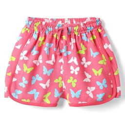 Pine Kids Looper Knit Mid Thigh Shorts With Butterfly Print - Pink-image-96