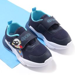 Cute Walk by Babyhug Velcro Closure Sneaker Shoes with Space Theme Print - Navy Blue-picture-18