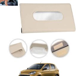 Universal Leatherite Rectangle Beige Tissue Box For Car/office/Home-14 Vehicle Tissue Dispenser-image-73