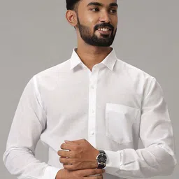 Viveagham Men Comfort Semi Sheer Casual Shirt-image-22