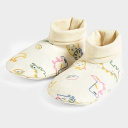 Mi Arcus Dinosaurs Printed Cap Mittens & Booties Set - Cream image 5
