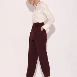 Vero Moda Brown Regular Fit High Rise Pants-image-92