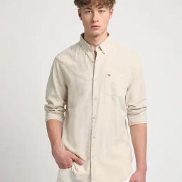 The Bear House Cream Slim Fit Shirt-image-80