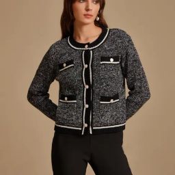 Kazo Grey Self Design Cardigan-image-13