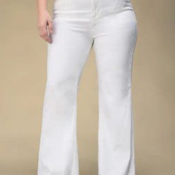 Miss Chase A+ White Denim Solid High Rise Jeans-picture-1