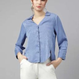 Latin Quarters Blue Embellished Shirt-picture-13