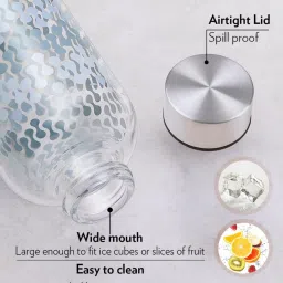 borosil ?Borosil Water Bottle with Fridge Safe & Leakproof Set of 3 (Transparent, ?550 ml) image 3