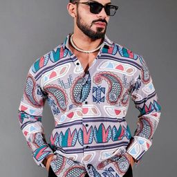 Metronaut Floral Printed Spread Collar Casual Shirt-image-6