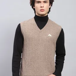 Monte Carlo Men Cable Knit Woollen Sweater Vest-picture-12