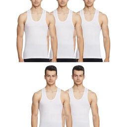 Rupa Jon White Cotton Regular Fit Vest (Pack Of 5)-image-11