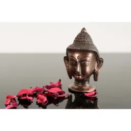 eCraftIndia Metal Meditating Buddha Head-45