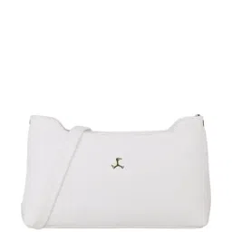 Mochi White Solid Medium Sling Handbag-6