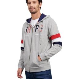 Beverly Hills Polo Club Grey Cotton Regular Fit Logo Printed Hooded Sweatshirt-image-30