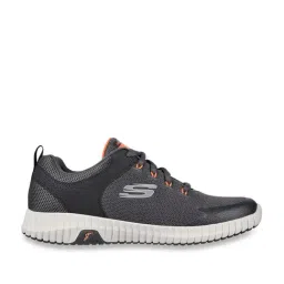 Skechers Men's ELITE FLEX PRIME-TAKE OVER Charcoal Orange Casual Lace Up Shoe-37