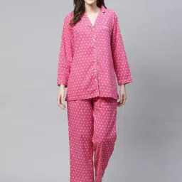 Divena Pink Printed Shirt With Pyjamas-picture-19