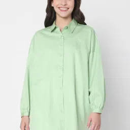 Vero Moda Green Full Sleeves Cotton Shirt-image-19