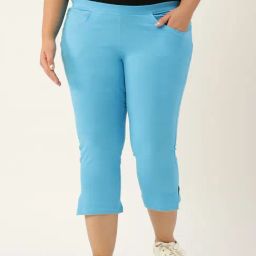 theRebelinme Turquoise Cotton Capris-image-54
