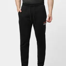 Jack & Jones Black Cotton Regular Fit Printed Trackpants-picture-33