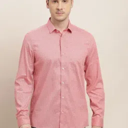 Turtle Light Pink Cotton Regular Fit Printed Shirt-picture-26