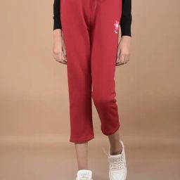 Crimsoune Club Girls Red Solid Trackpants-image-52