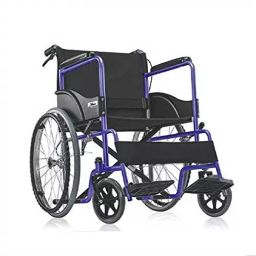 Med E-Move Basic Foldable Wheel Chair Premium with Seat Belt And Dual Break-image-1