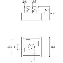 Vishay Bridge Rectifier Screw Mount 50 V Peak Reverse Repetitive Voltage , VS-36MB05A image 3