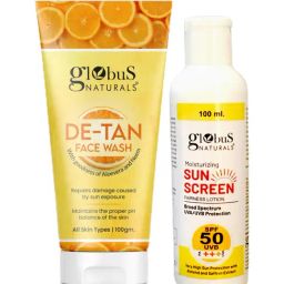 Globus Naturals Moisturizing Sunscreen SPF 50+++ & De-Tan Face Wash Combo-18