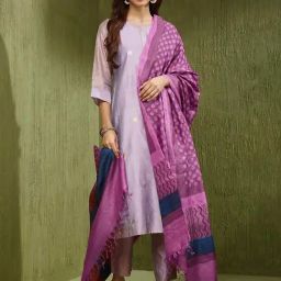 Fabindia Purple Printed Dupatta-image-39