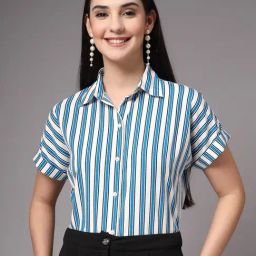 Style Quotient White Polyester Striped Regular Fit Shirt-picture-25