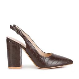 London Rag Women's Dark Brown Back Strap Sandals-image-95