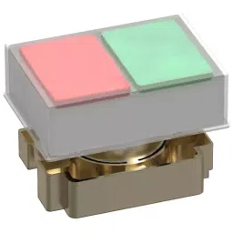 Essen Deinki Red & Green Twin Push Button Switch with Transparent Cover & Metal Bracket, PCB2-BA 9224-1