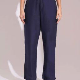 Globus Blue Plain Trousers-image-60