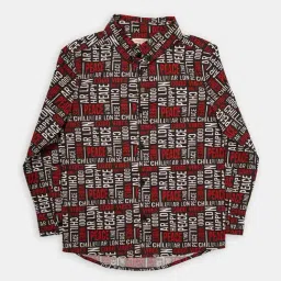 Angel & Rocket Kids Red & White Cotton Printed Full Sleeves Shirt-picture-14