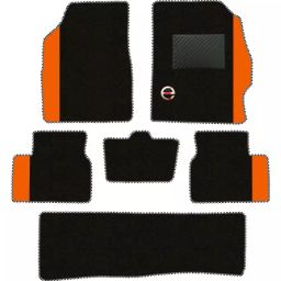 Elegant Duo Black And Orange Carpet Car Mat Compatible With Tata Safari 2021 7 Seater Manual-image-93