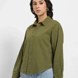 People by Pantaloons Green Casual Shirt-picture-1