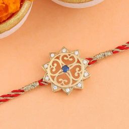 Ornate Jewels 925 Silver Blue Sapphire Rakhi cum Pendant for Brother with Roli Chawal-image-83
