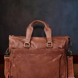 Art N Vintage Asher Cognac Leather Solid Large Laptop Messenger Bag-image-31