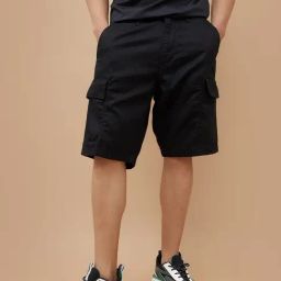 Bossini Black Regular Fit Cargo Shorts-image-78
