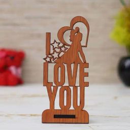 eCraftIndia Romantic Kissing Couple Showpiece & Little Trees Air Freshener Royal Pine-image-1