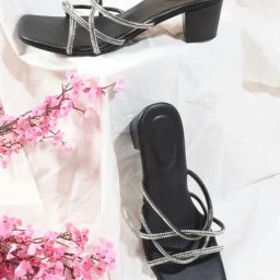 The White Pole Women's Black Casual Sandals-image-79