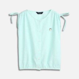 Allen Solly Girls Green Cotton Checks Top-picture-16