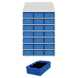 Universal UMASU15 White & Blue 8 Shelves 21 Bins Storage Rack-12