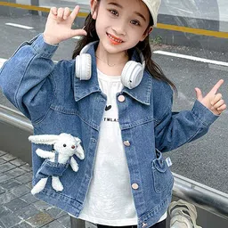 LULU & SKY Girls Camouflage Denim Jacket-picture-11
