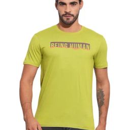 Being Human Green Cotton Regular Fit Logo Printed T-Shirt-picture-19